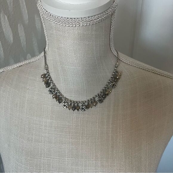 Brighton Jewelry - Brighton Silver Collar-Style Necklace with Organic Design